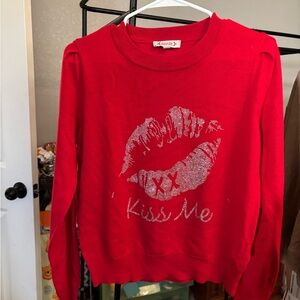 Red 'Kiss Me' Sweater